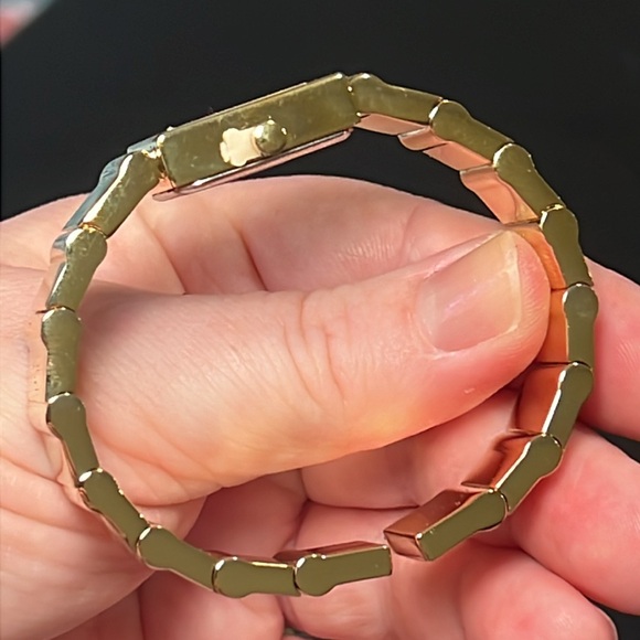 Vintage Joan Rivers Classics Collection Gold MOP Clamp Cuff Bracelet Watch - Picture 7 of 17